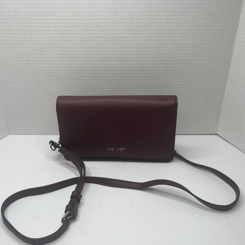 Nine West Wine Red Crossbody Wallet